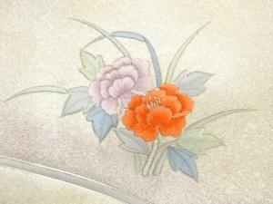 アンティーク　牡丹模様刺繍名古屋帯